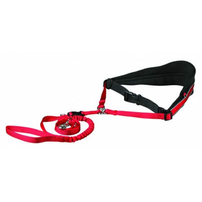Ceinture ventrale rouge avec laisse canicross pour chiens 20/40 kg Friends On Tour