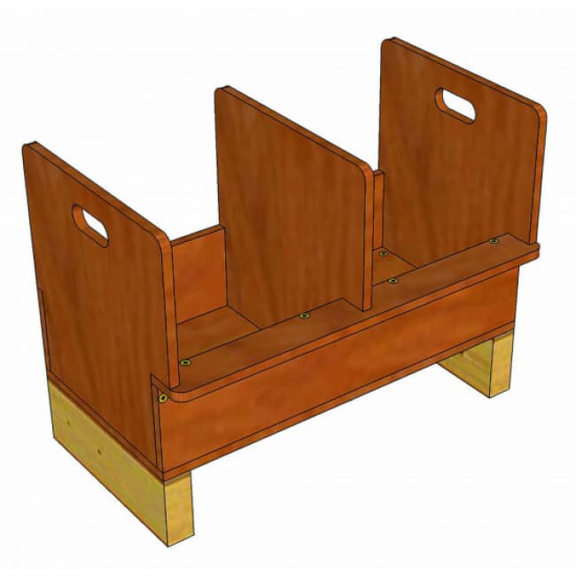 Pondoir en bois 2 compartiments pour poulailler