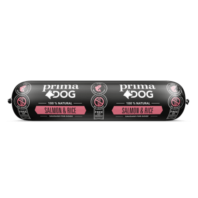 PrimaDog saucisse saumon & riz pour chien