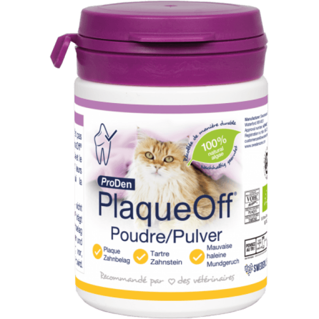 Soin dentaire PlaqueOff ProDen en poudre pour chat
