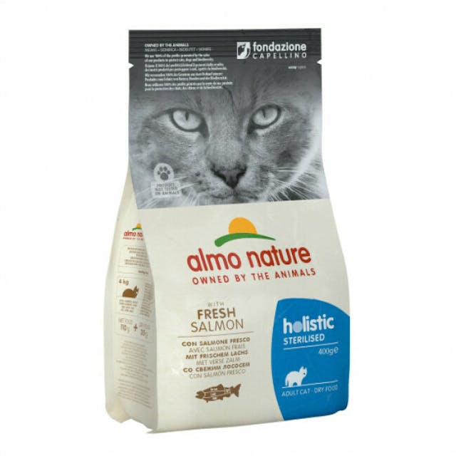 Croquettes Almo Nature Holistic Sterilised pour chat Saumon et Riz