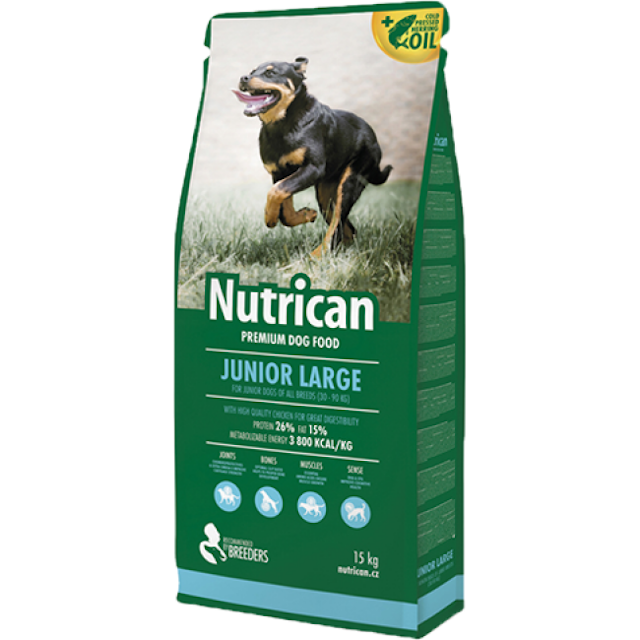 Croquettes Nutrican Junior Large pour chiot de grande race au poulet