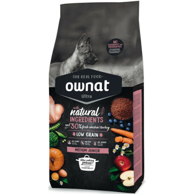 Croquettes Ownat Ultra Junior Medium pour chiot de race moyenne