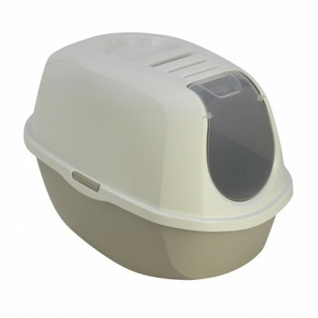 Maison de toilette pour chat Smart Cat blanche et grise Anka