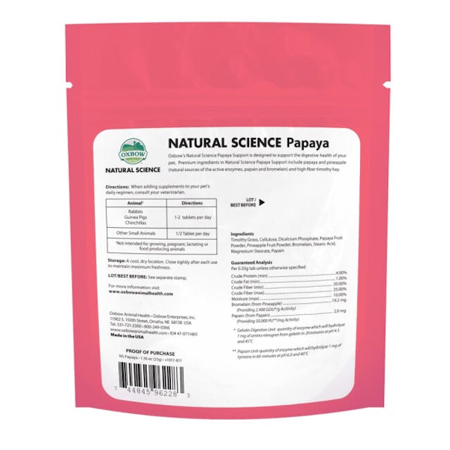 Oxbow Natural Science - Papaya Support