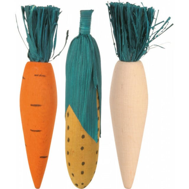 Set de légumes en bois à grignoter pour petits rongeurs Trixie