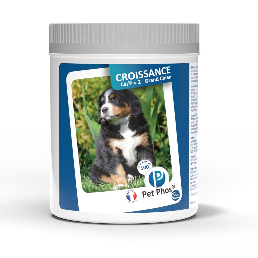 Complément alimentaire Pet-Phos Croissance pour grand chien