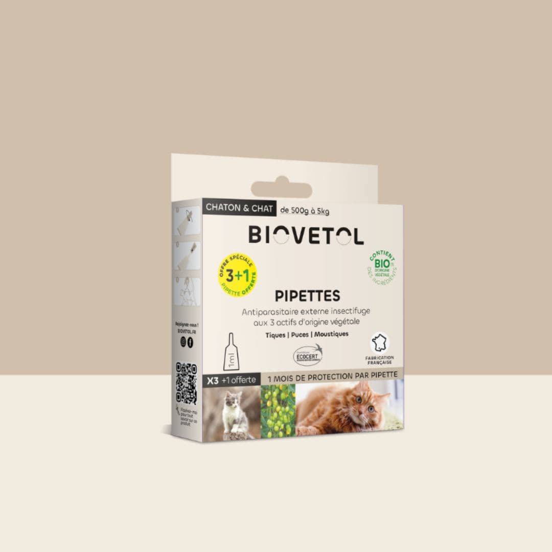 Pipettes insectifuges BIO pour chat Biovetol
