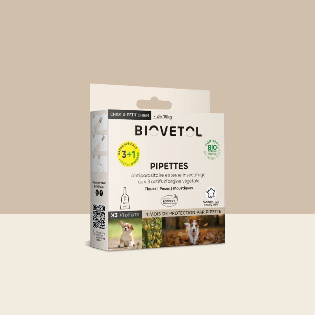 Pipettes insectifuges BIO pour chien Biovetol