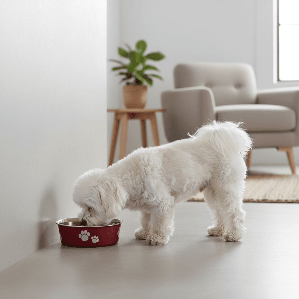 Gamelle rouge en acier inox anti-dérapante avec motifs Flamingo pour chiens