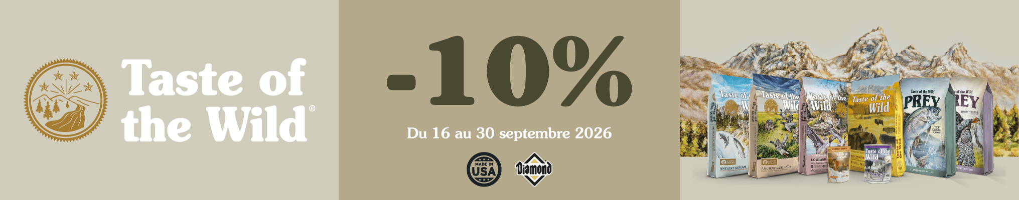 10% de réduction sur la marque Taste Of The Wild